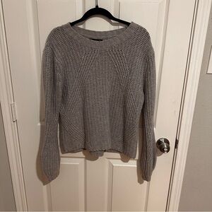 grey grana textured cashmere sweater